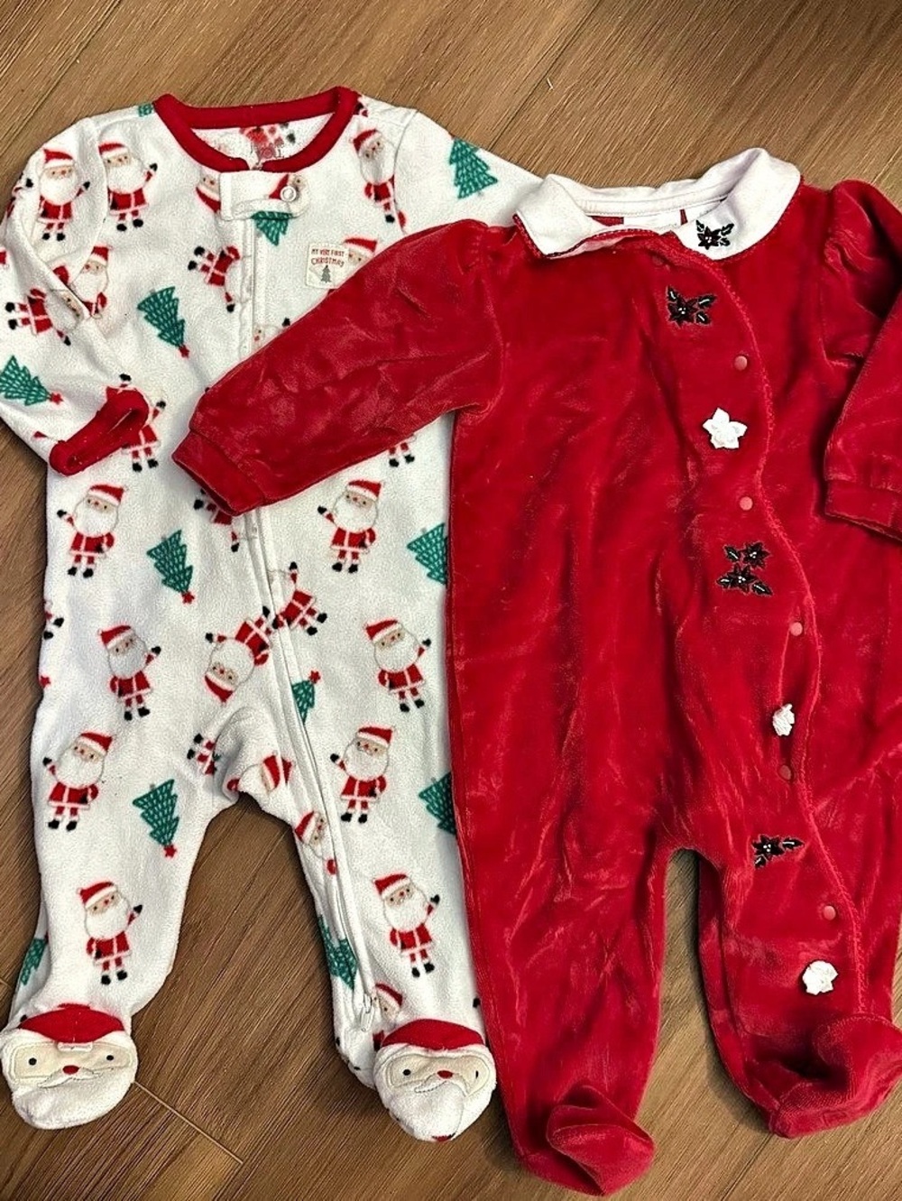 Carter's & Vintage First Moments Baby Holiday Pajama Footie Set ✨